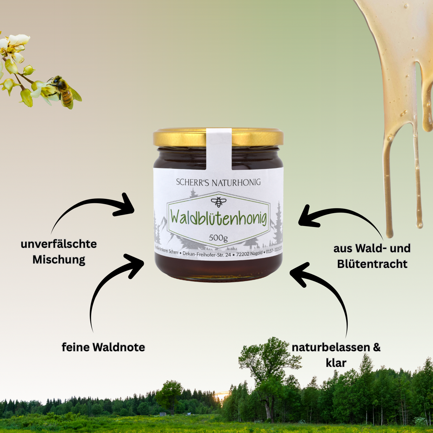 Deutscher Waldblütenhonig 500g