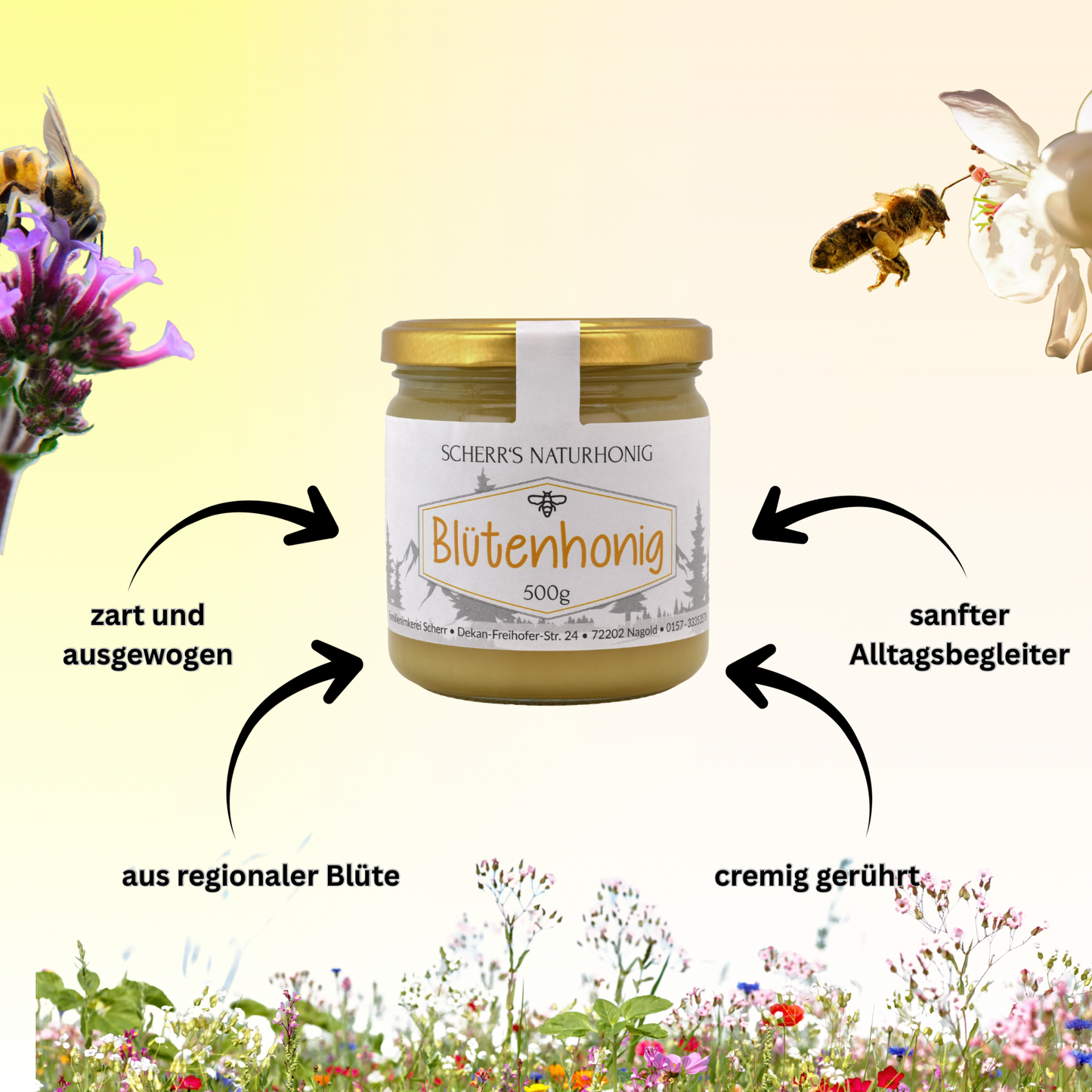 Deutscher Blütenhonig cremig 500g