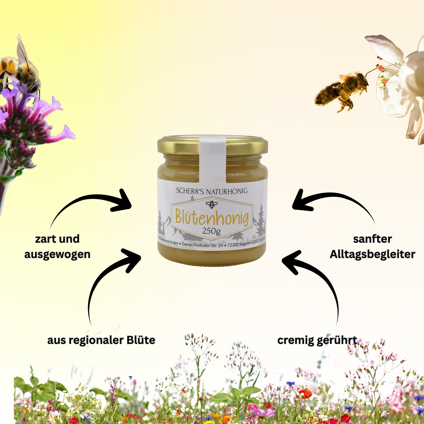 Deutscher Blütenhonig cremig 250g